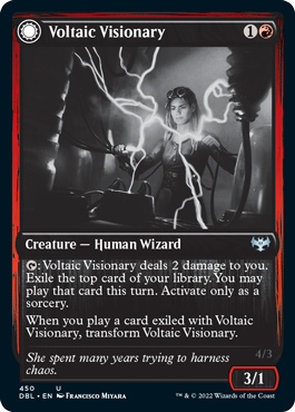Voltaic Visionary // Volt-Charged Berserker (DBL-450) - Innistrad: Double Feature: (Double Faced Transform) Foil