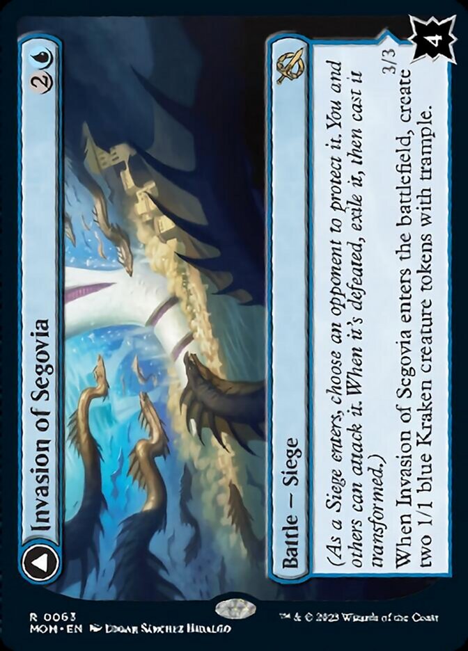 Invasion of Segovia // Caetus, Sea Tyrant of Segovia (MOM-063) - March of the Machine Foil