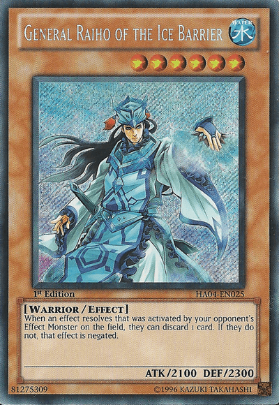 General Raiho of the Ice Barrier [HA04-EN025] Secret Rare - Josh's Cards