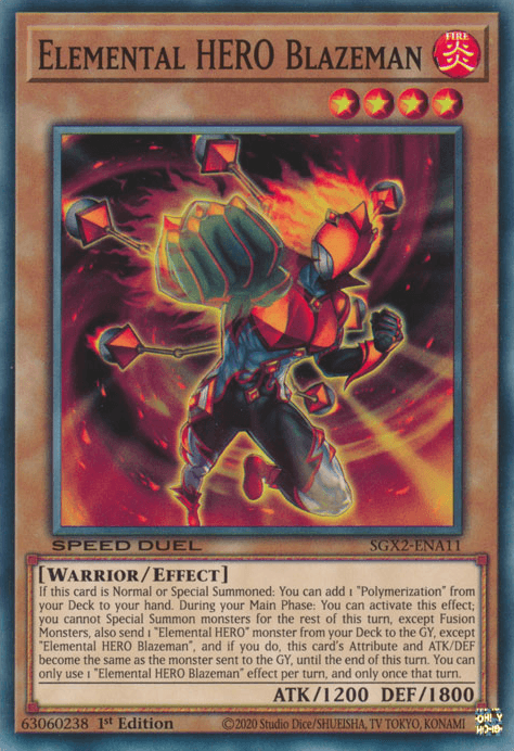 Elemental HERO Blazeman [SGX2-ENA11] Common - Josh's Cards