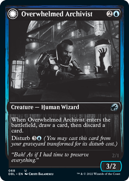 Overwhelmed Archivist // Archive Haunt (DBL-068) - Innistrad: Double Feature: (Double Faced Transform) Foil