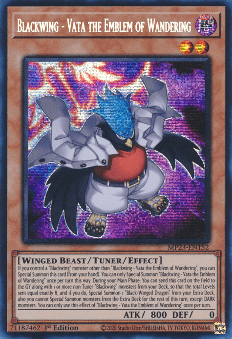 Blackwing - Vata the Emblem of Wandering [MP23-EN152] Prismatic Secret Rare - Josh's Cards