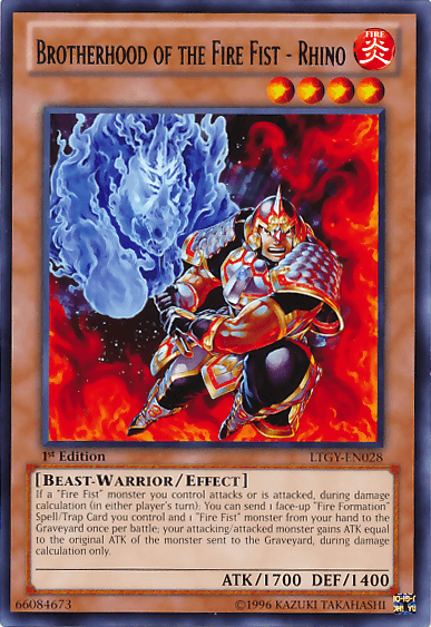 Brotherhood of the Fire Fist - Rhino [LTGY-EN028] Rare - Josh's Cards