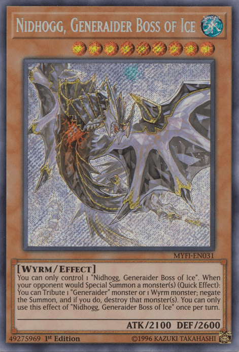 Nidhogg, Generaider Boss of Ice [MYFI-EN031] Secret Rare - Josh's Cards