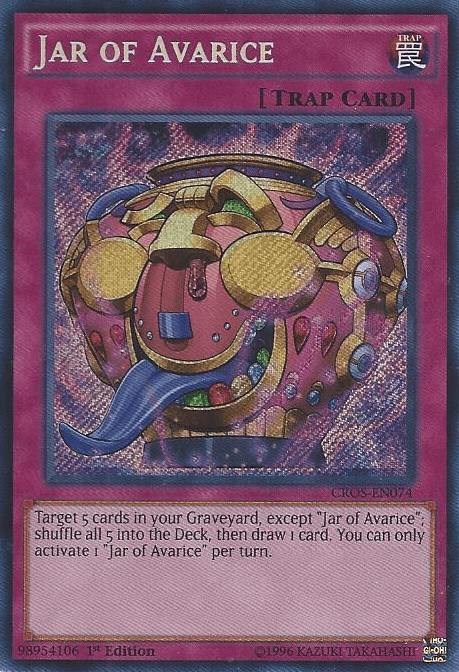 Jar of Avarice [CROS-EN074] Secret Rare - Josh's Cards