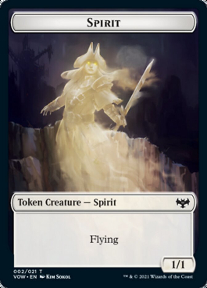Spirit (002) // Copy Double-Sided Token [Innistrad: Crimson Vow Tokens] Foil