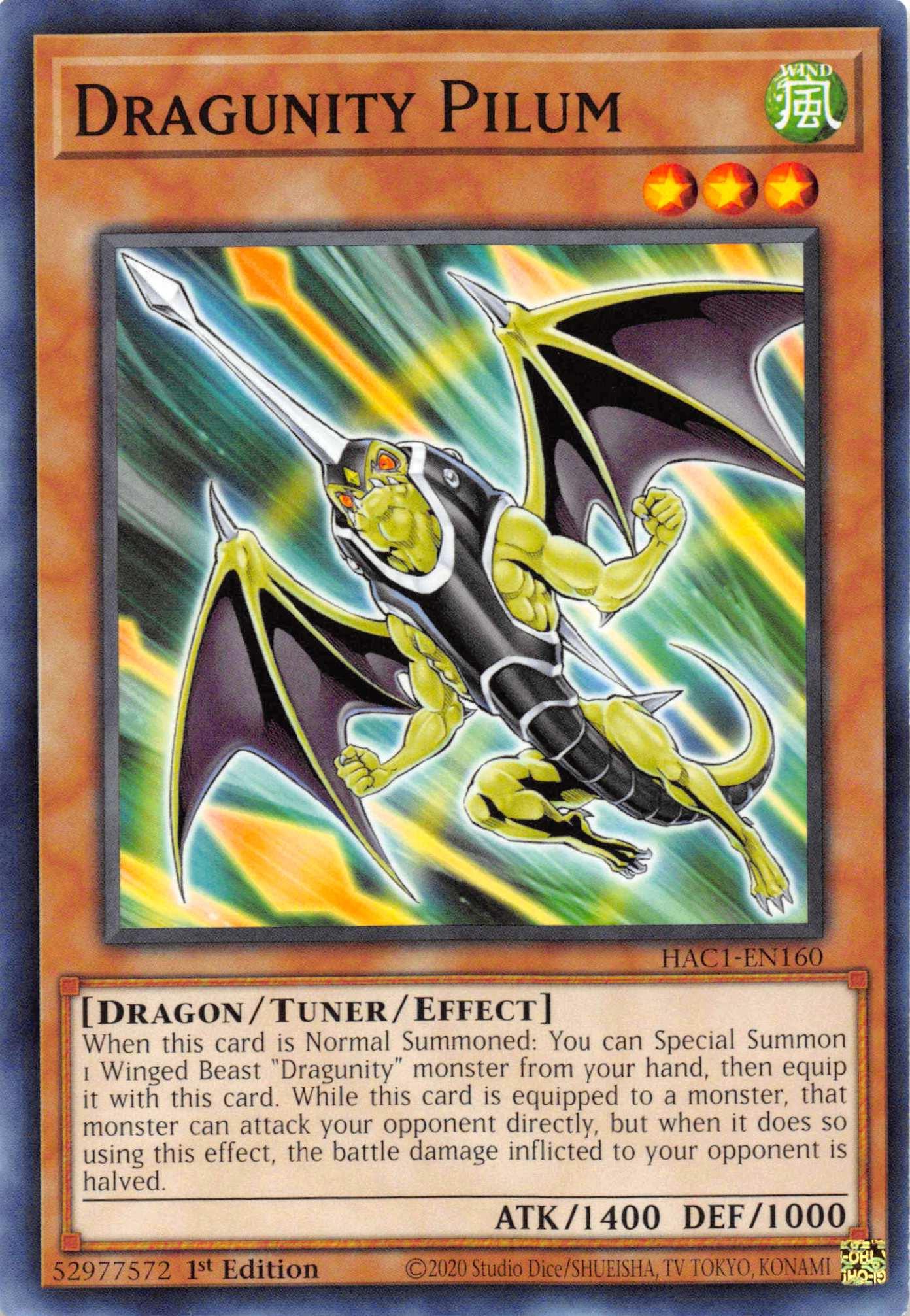 Dragunity Pilum [HAC1-EN160] Common - Josh's Cards