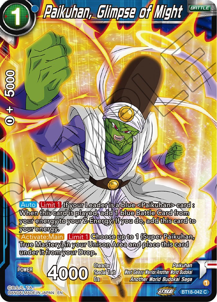 Paikuhan, Glimpse of Might (BT18-042) [Dawn of the Z-Legends] Parallel Foil