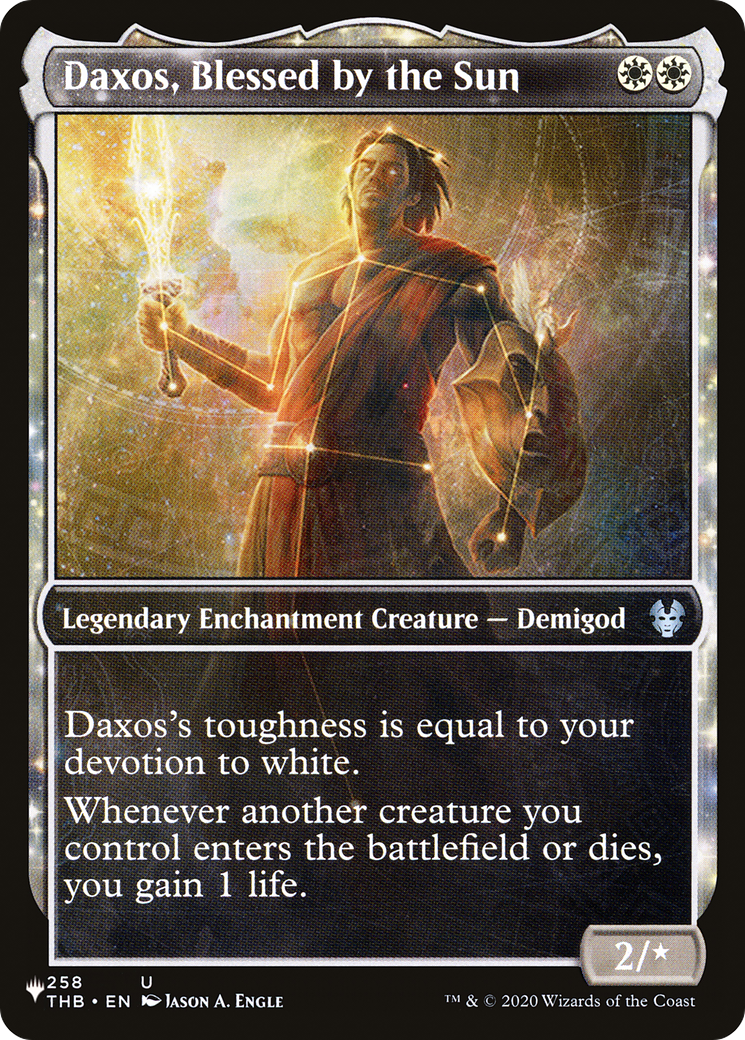 Daxos, Blessed by the Sun (LIST-THB-258) - The List: (enchantment, Showcase)