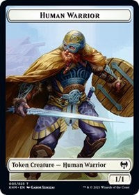 Human Warrior // Spirit Double-Sided Token [Kaldheim Tokens] Foil