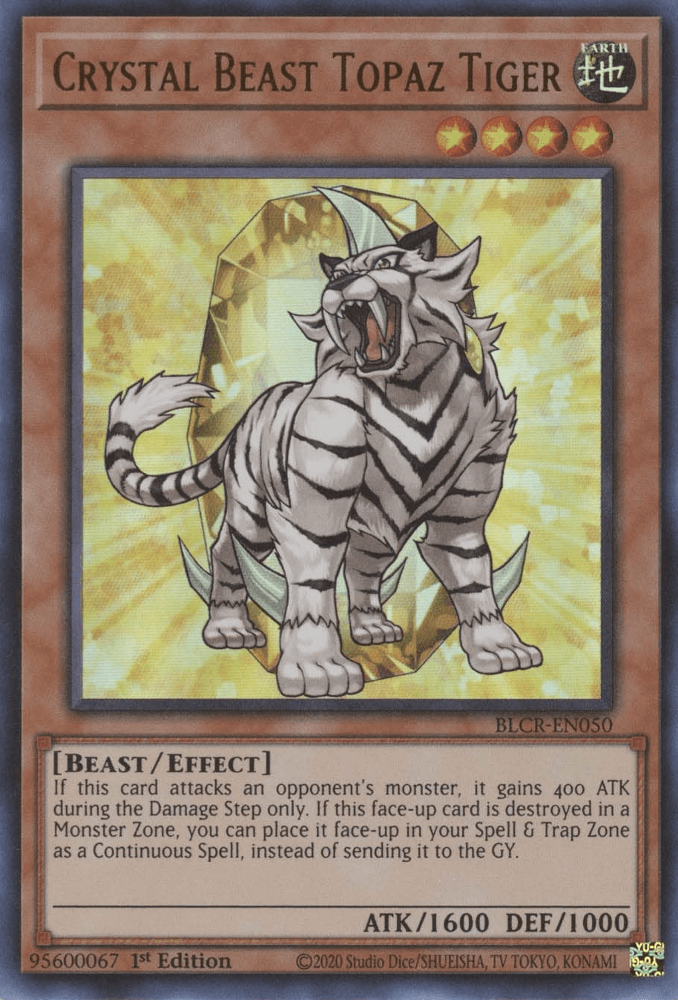 Crystal Beast Topaz Tiger [BLCR-EN050] Ultra Rare - Josh's Cards