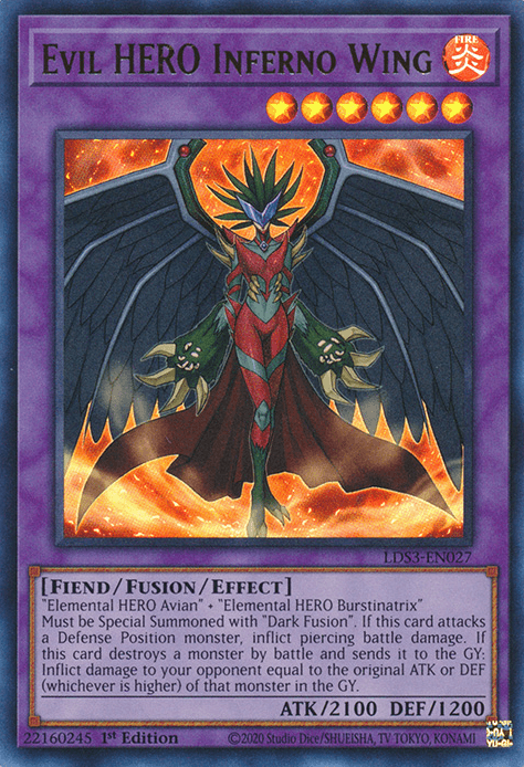 Evil HERO Inferno Wing [LDS3-EN027] Ultra Rare - Josh's Cards