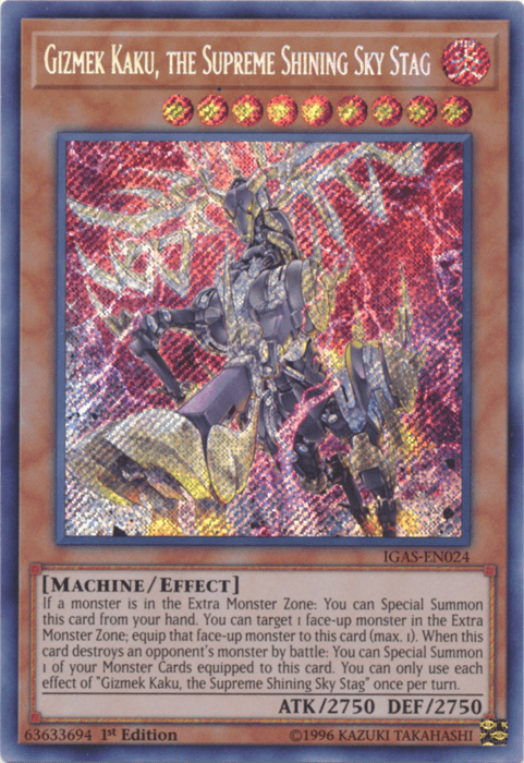 Gizmek Kaku, the Supreme Shining Sky Stag [IGAS-EN024] Secret Rare - Josh's Cards