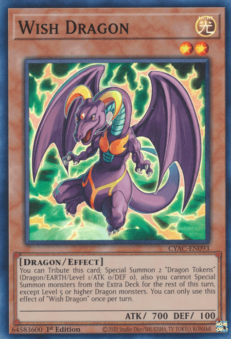 Wish Dragon [CYAC-EN093] Super Rare - Josh's Cards