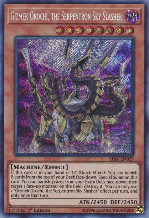 Gizmek Orochi, the Serpentron Sky Slasher [RIRA-EN029] Secret Rare - Josh's Cards