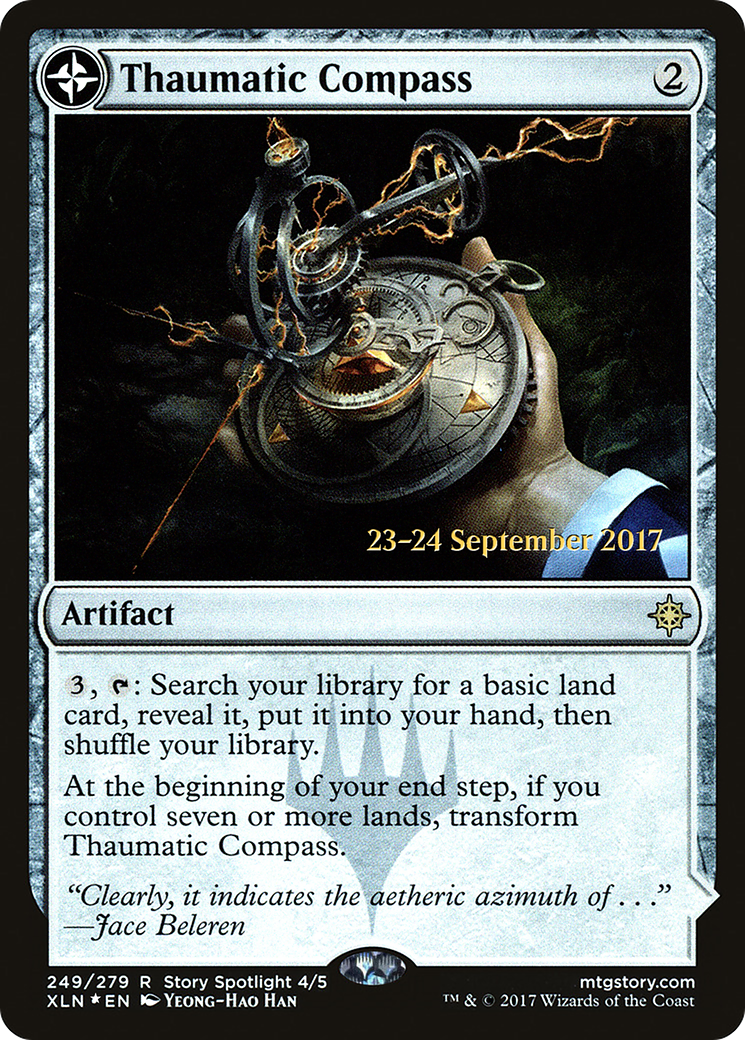 Thaumatic Compass // Spires of Orazca (PRE-249S) - Ixalan Promos: (compasslanddfc) Foil