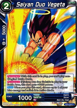 Saiyan Duo Vegeta (BT6-034) [Destroyer Kings] Parallel Foil