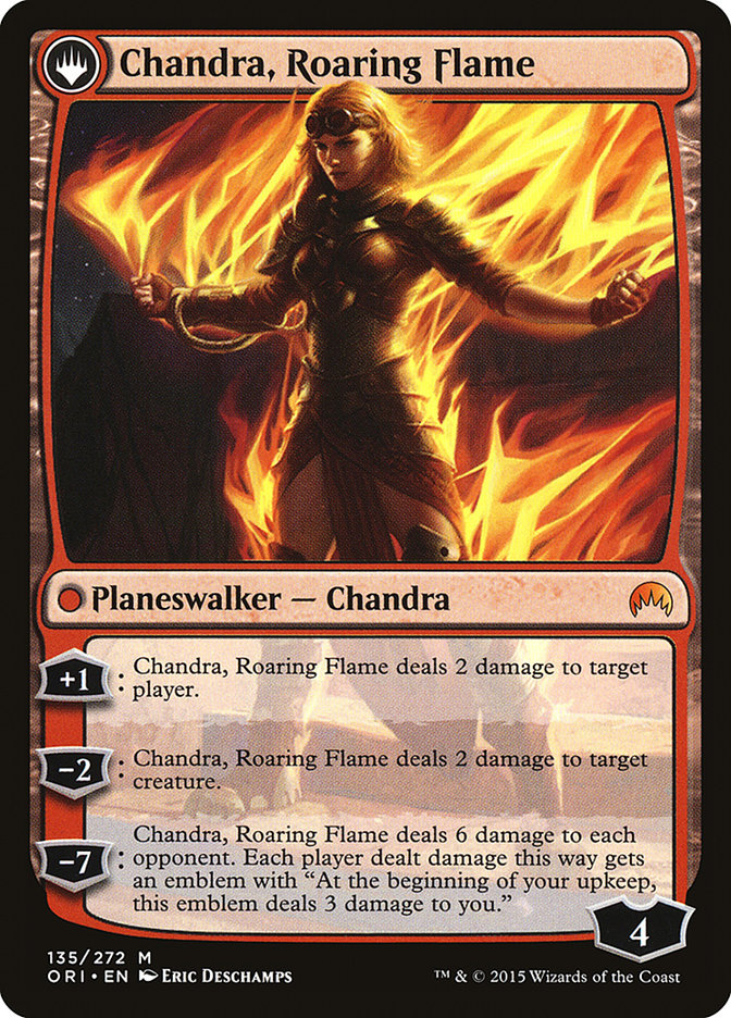 Chandra, Fire of Kaladesh // Chandra, Roaring Flame (ORI-135) - Magic Origins: (originpwdfc) Foil
