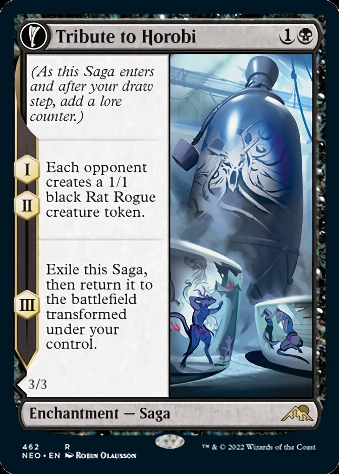 Tribute to Horobi // Echo of Death's Wail (NEO-462) - Kamigawa: Neon Dynasty: (Extended Art, fandfc, enchantment) Foil