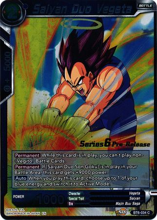 Saiyan Duo Vegeta (BT6-034_PR) [Destroyer Kings Prerelease Promos] Parallel Foil