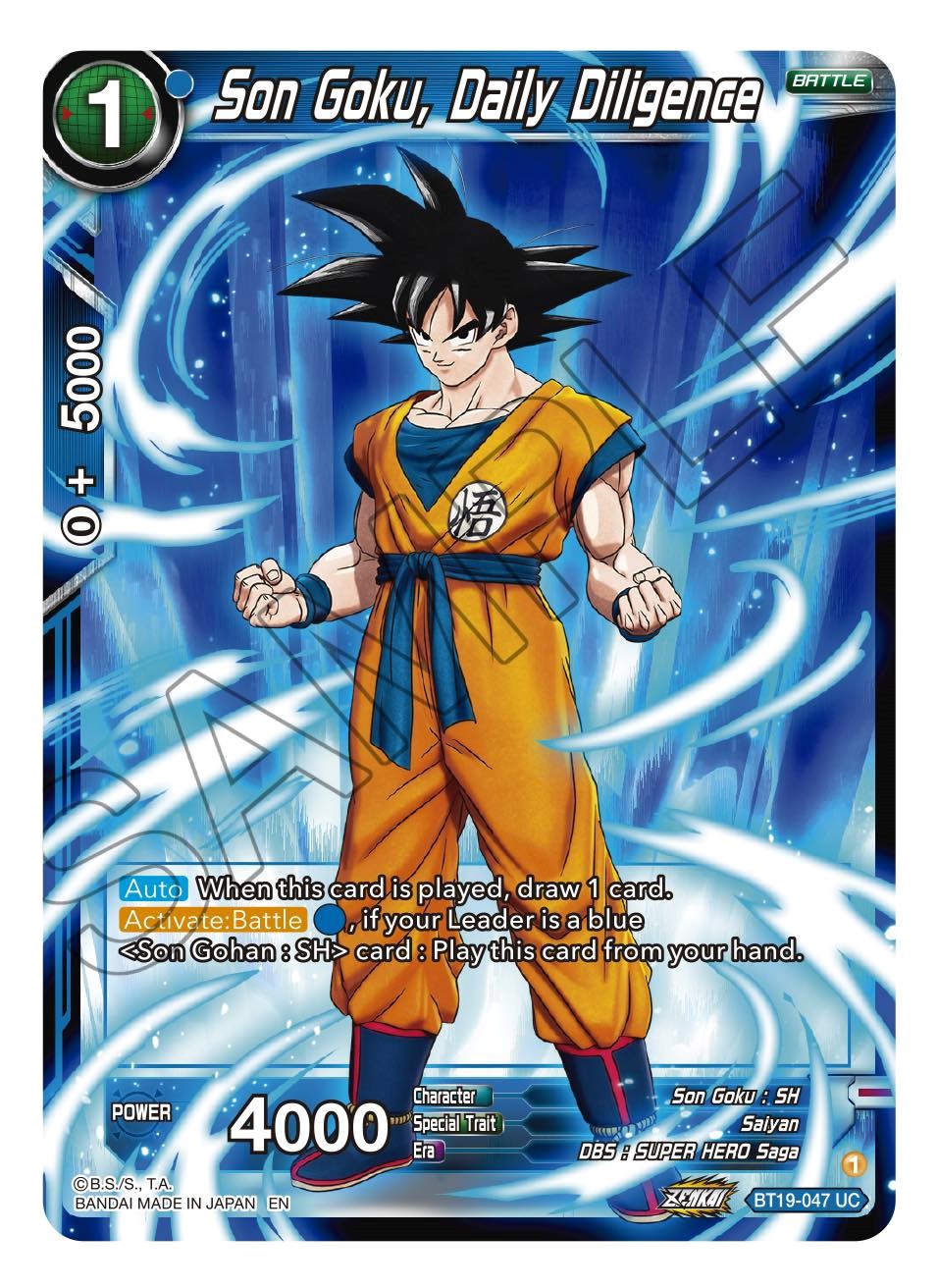 Son Goku, Daily Diligence (BT19-047) [Fighter's Ambition] Parallel Foil