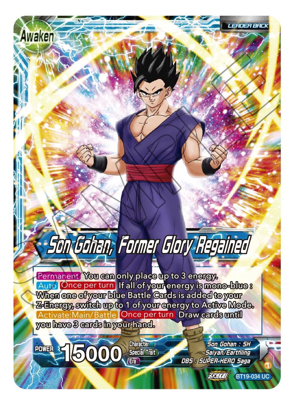Son Gohan // Son Gohan, Former Glory Regained (BT19-034) [Fighter's Ambition] Parallel Foil