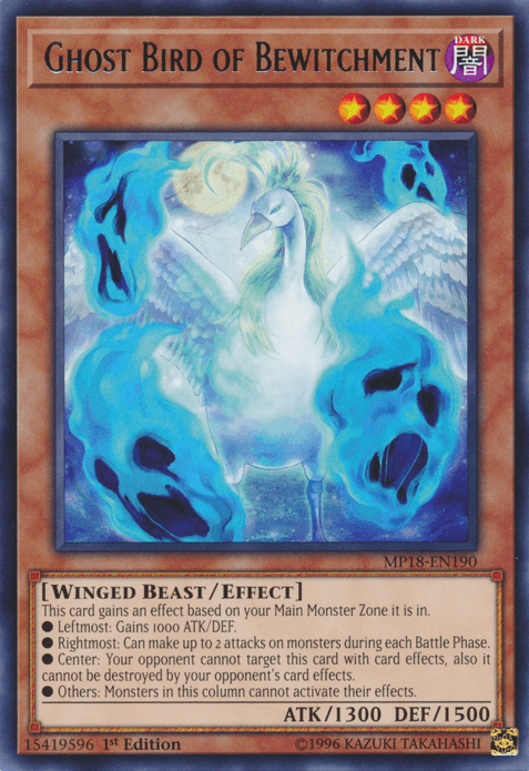 Ghost Bird of Bewitchment [MP18-EN190] Rare - Josh's Cards