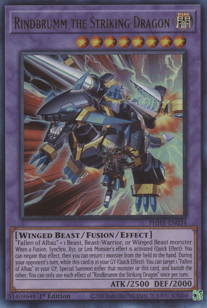 Rindbrumm the Striking Dragon [PHHY-EN034] Ultra Rare - Josh's Cards
