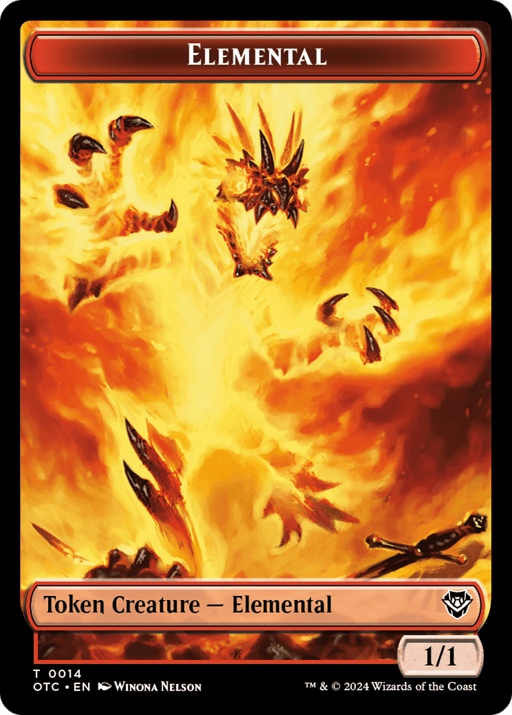 Elemental (0014) // Soldier (0026) Double-Sided Token [Outlaws of Thunder Junction Commander Tokens] - Josh's Cards