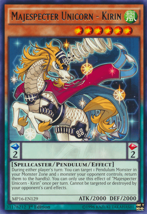 Majespecter Unicorn - Kirin [MP16-EN129] Rare - Josh's Cards
