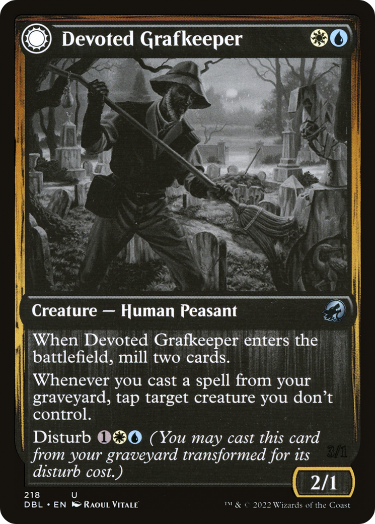 Devoted Grafkeeper // Departed Soulkeeper (DBL-218) - Innistrad: Double Feature: (Double Faced Transform) Foil