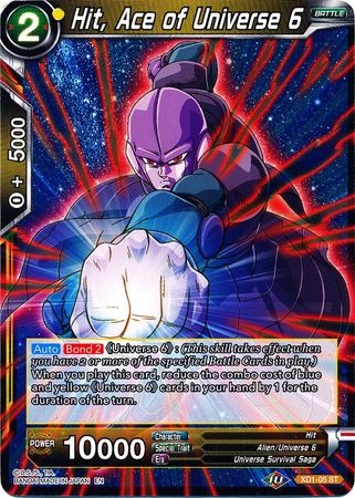 Hit, Ace of Universe 6 (XD1-05) [Assault of the Saiyans] Parallel Foil