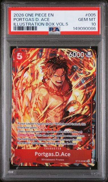 Portgas.D.Ace Illustration Box Promo ST15-005 PSA 10