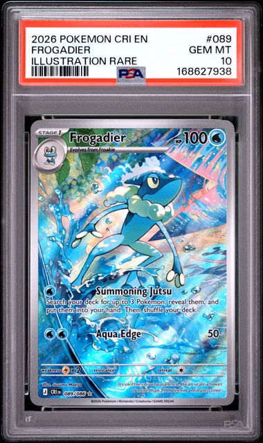Frogadier Illustration Rare ME04 Chaos Rising 089/086 PSA 10