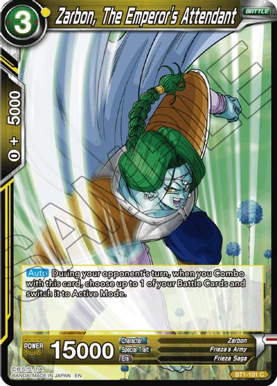 Zarbon, The Emperor's Attendant (Reprint) (BT1-101) [Battle Evolution Booster] Parallel Foil