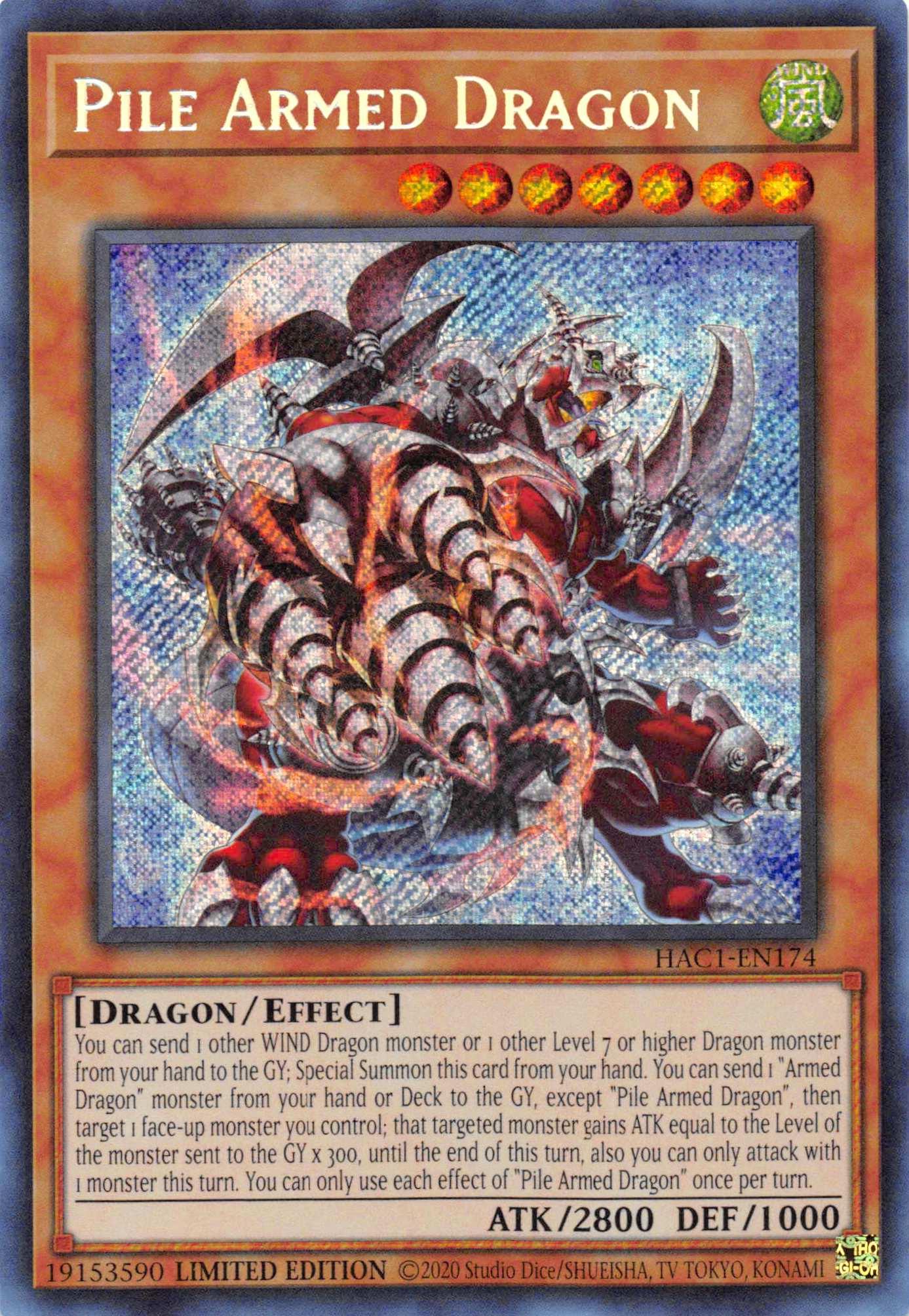 Pile Armed Dragon [HAC1-EN174] Secret Rare - Josh's Cards