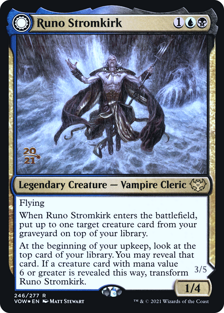 Runo Stromkirk // Krothuss, Lord of the Deep (PRE-246S) - Innistrad: Crimson Vow Promos: (Double Faced Transform) Foil