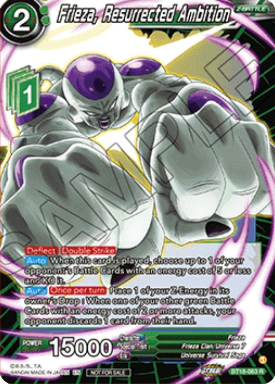 Frieza, Resurrected Ambition (Zenkai Cup 2022 Participation) (BT18-063) [Tournament Promotion Cards]