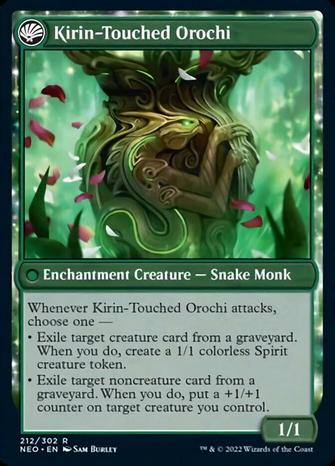 Teachings of the Kirin // Kirin-Touched Orochi (NEO-212) - Kamigawa: Neon Dynasty: (fandfc, enchantment) Foil
