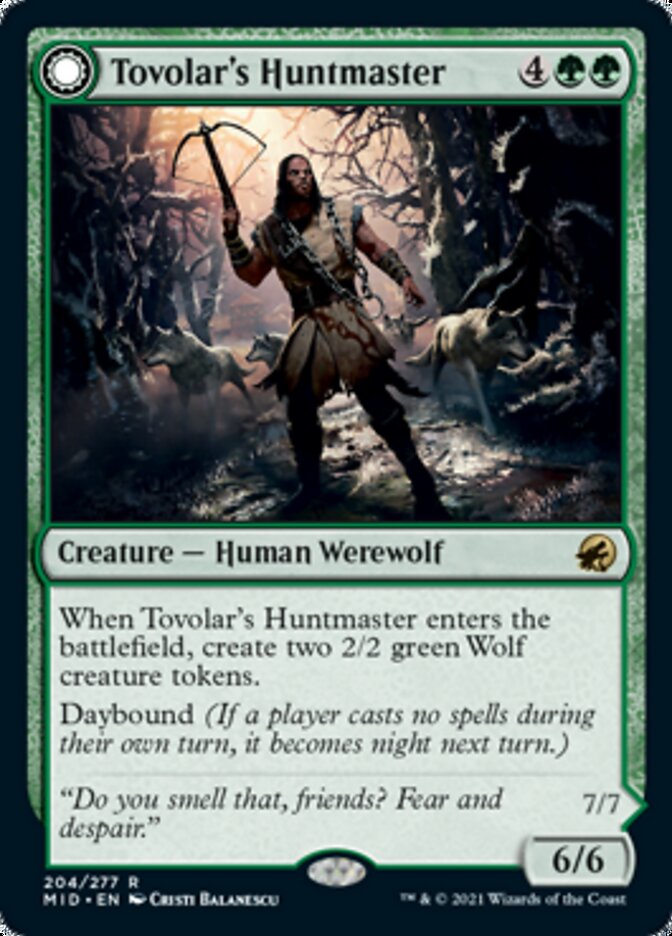 Tovolar's Huntmaster // Tovolar's Packleader (MID-204) - Innistrad: Midnight Hunt: (Double Faced Transform) Foil