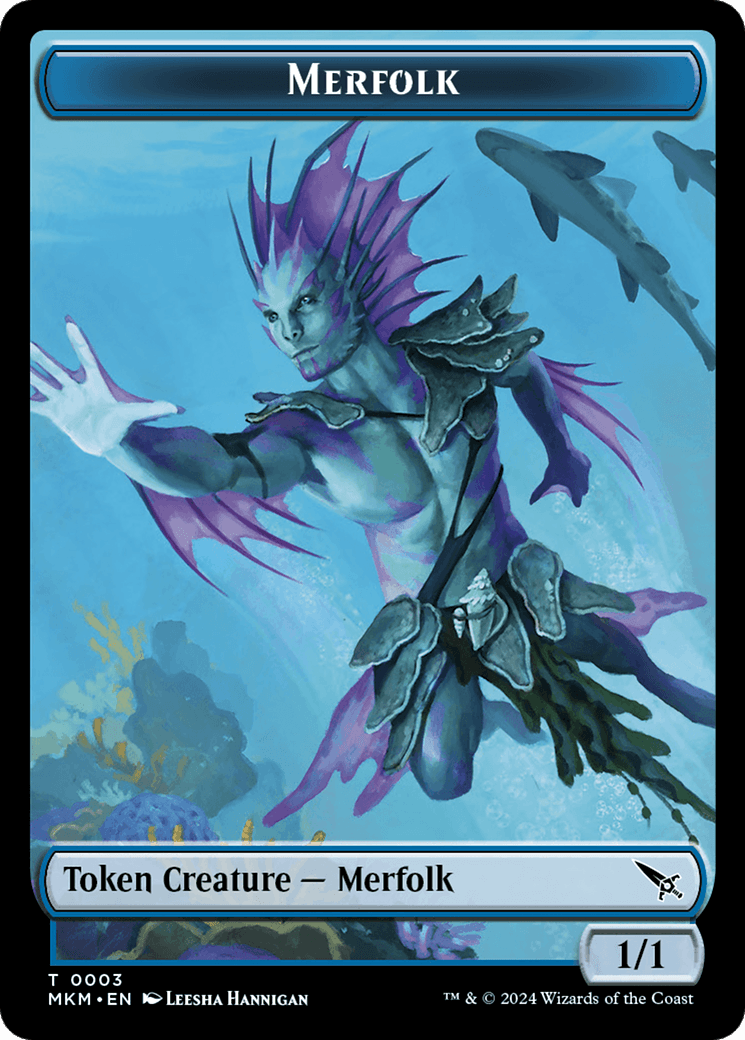 Thopter (0020) // Merfolk Double-Sided Token [Murders at Karlov Manor Tokens] - Josh's Cards