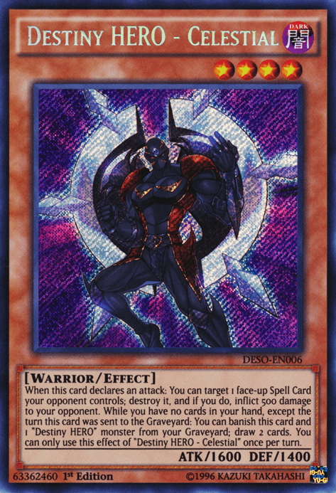 Destiny HERO - Celestial [DESO-EN006] Secret Rare - Josh's Cards