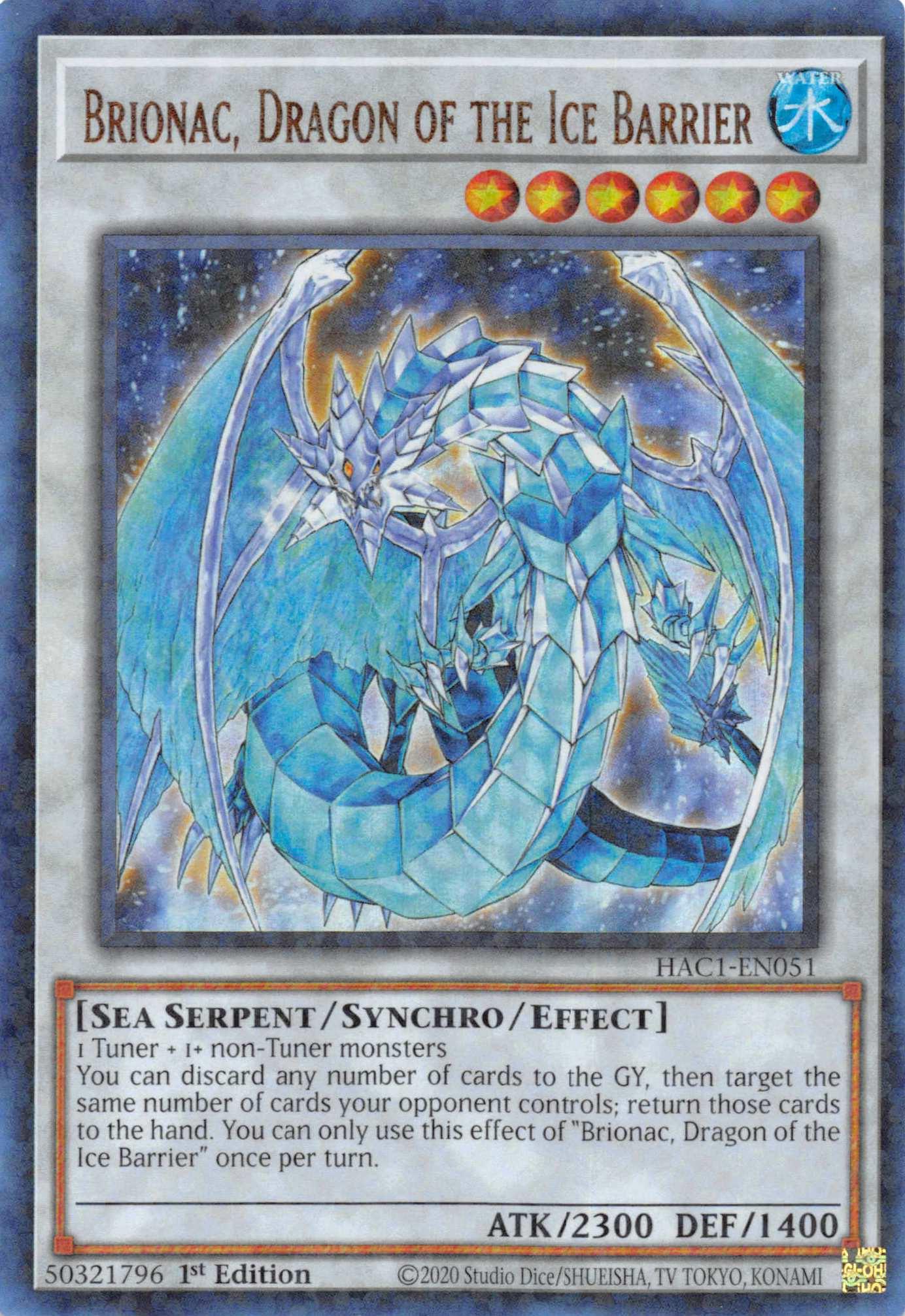Brionac, Dragon of the Ice Barrier (Duel Terminal) [HAC1-EN051] Parallel Rare - Josh's Cards