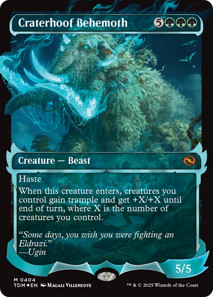 Craterhoof Behemoth (TDM-404) - Tarkir: Dragonstorm: (Showcase) (Borderless) Foil
