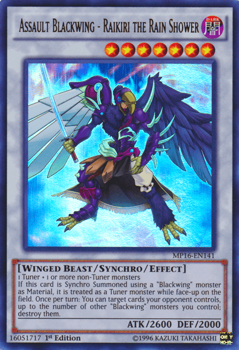 Assault Blackwing - Raikiri the Rain Shower [MP16-EN141] Ultra Rare - Josh's Cards