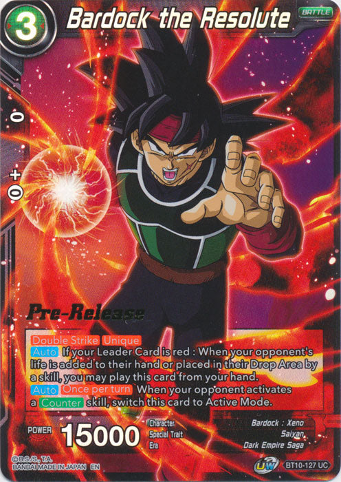 Bardock the Resolute (BT10-127) [Rise of the Unison Warrior Prerelease Promos] Parallel Foil