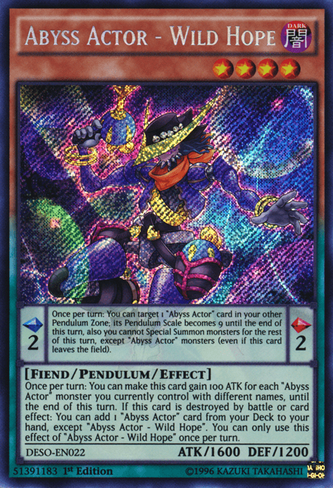 Abyss Actor - Wild Hope [DESO-EN022] Secret Rare - Josh's Cards