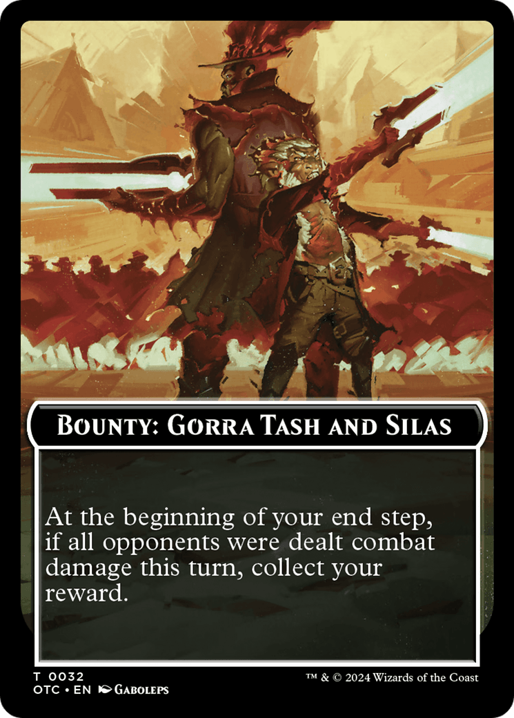 Bounty: Gorra Tash and Silas // Bounty Rules Double-Sided Token [Outlaws of Thunder Junction Commander Tokens] - Josh's Cards