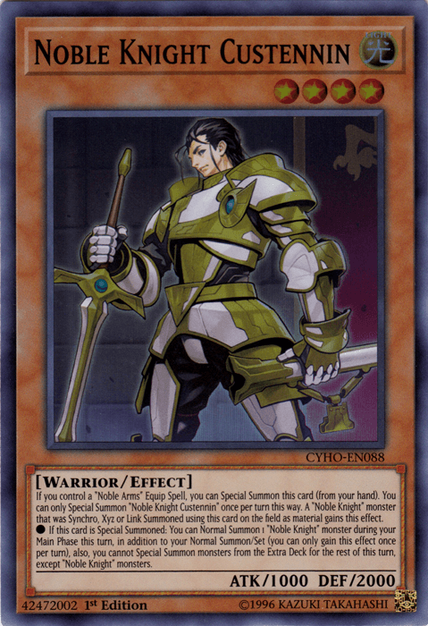 Noble Knight Custennin [CYHO-EN088] Super Rare - Josh's Cards