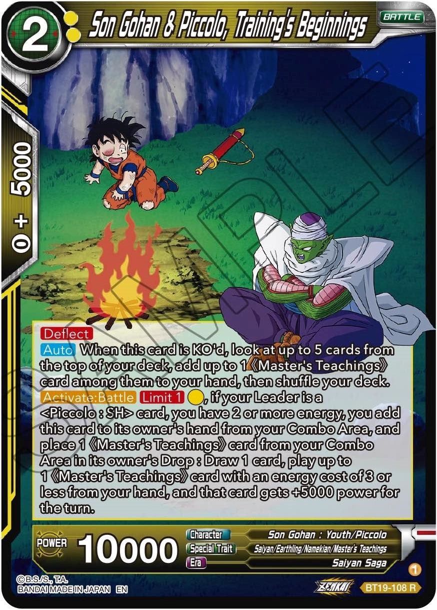 Son Gohan & Piccolo, Training's Beginnings (BT19-108) [Fighter's Ambition] Parallel Foil